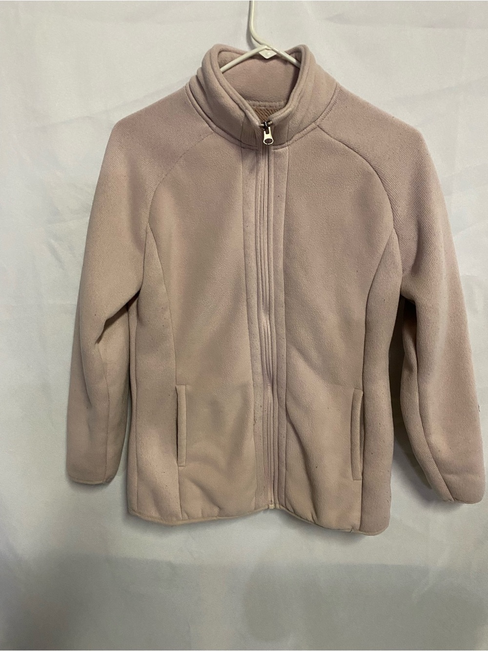 Woman’s Plush Zip-Front Fleece Jacket - Light Mauve